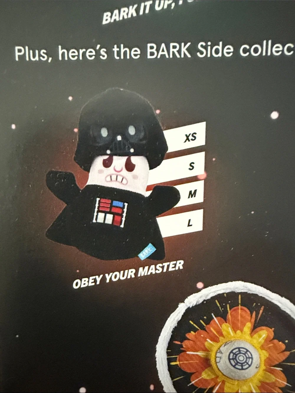 NWT Bark Darth Vader Multi Part Squeaky and Crinkle Toy